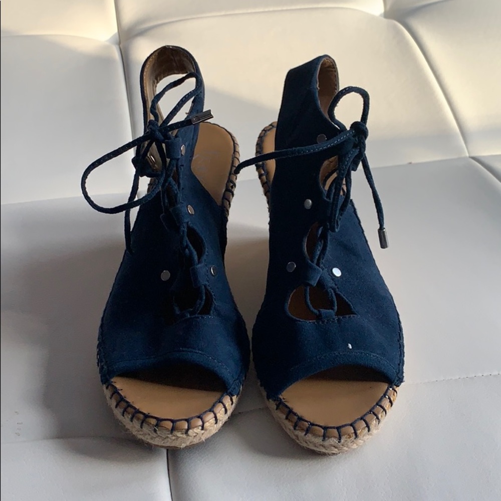 Navy Blue Wedges